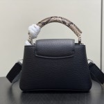Louis Vuitton Capucines Mini N85513 Black Python Leather Handbag