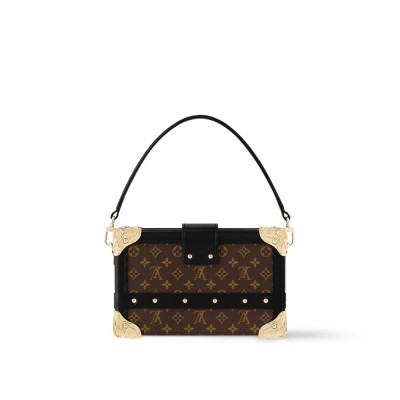 Louis Vuitton - Petite Malle Handbag in Monogram Canvas with Leather Trim M13738