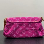 Louis Vuitton M95216 Pink Purple & Denim Blue Vintage Denim Baguette Bag