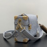 Louis Vuitton Side Trunk MM Gray M25602 with Mini Pouch – Monogram Embossed Leather