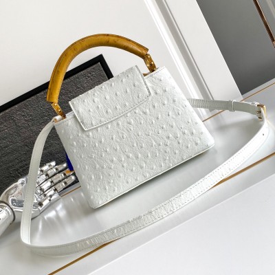 Louis Vuitton - Capucines BB Custom White Taurillon Leather Handbag M24713 M24714