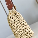 Louis Vuitton Hills Pochette M14304 Raffia and Leather Clutch