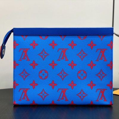 Louis Vuitton - Pochette Voyage Blue M14692 Monogram Glow Coated Canvas Clutch Bag