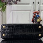 Louis Vuitton Capucines BB Bag M48865 Crocodile Diamond Light Black – Front View