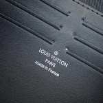 Replica Louis Vuitton M61692 Pochette Voyage in Black Embossed Cowhide Leather