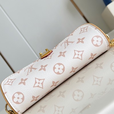 Louis Vuitton - M26583 Pochette Camille White Floral Monogram Dune Canvas Handbag Exclusive Original Design