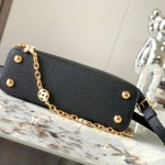 Louis Vuitton Capucines BB Black and Grey Handbag Custom M20844 M20845