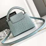 Louis Vuitton Capucines BB Light Blue Taurillon Leather Handbag M24713 M24714
