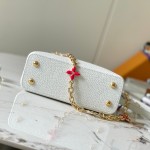 Louis Vuitton Capucines BB White Taurillon Calfskin Handbag with Gold Hardware