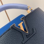 Louis Vuitton Capucines BB Black and Blue Handbag Custom M20844 M20845