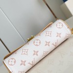 Louis Vuitton M26583 Pochette Camille White Floral Monogram Dune Canvas Handbag