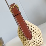 Louis Vuitton Hills Pochette M14304 Raffia and Leather Clutch