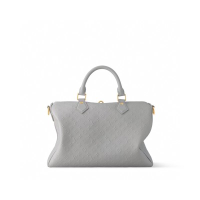 Louis Vuitton - Speedy Soft 30 Handbag in Grey Minigram Bold Embossed Leather M25670