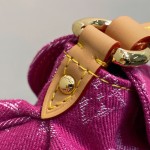 Louis Vuitton M95216 Pink Purple & Denim Blue Vintage Denim Baguette Bag