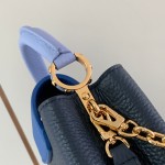 Louis Vuitton Capucines BB Black and Blue Handbag Custom M20844 M20845