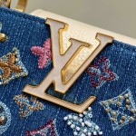 Louis Vuitton Capucines Mini Handbag Blue Denim M12947