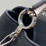 Louis Vuitton Capucines Mini N85513 Black Python Leather Handbag