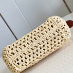 Louis Vuitton Hills Pochette M14304 Raffia and Leather Clutch