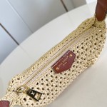 Louis Vuitton Hills Pochette M14304 Raffia and Leather Clutch