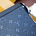 Replica Louis Vuitton M61692 Pochette Voyage in Black Embossed Cowhide Leather