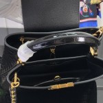 Louis Vuitton Capucines BB Bag M48865 Crocodile Diamond Light Black – Front View