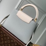Louis Vuitton Capucines MM Handbag M21296 Small in Grey Leather