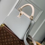 Louis Vuitton Capucines MM Handbag M21296 Small in Grey Leather