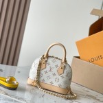 Louis Vuitton Alma Mini Handbag M25529 Monogram / M14933 Ivory White – Premium MB163c Chip