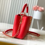 Louis Vuitton Capucines M13250 Red Cherry Patchwork Gold Chain Handbag