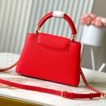 Louis Vuitton Capucines M13250 Red Cherry Patchwork Gold Chain Handbag