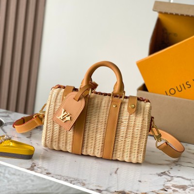 Louis Vuitton - Keepall Bandoulière 25 M14455 (Premium MB163C Chip Version Rattan Material)