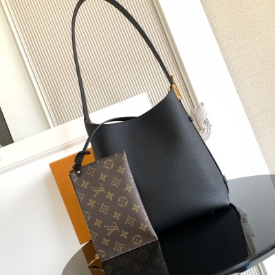 Louis Vuitton - Low Key Hobo Bag in Grained Calfskin Leather