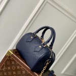 Louis Vuitton Speedy Bandoulière 20 M58953 Deep Blue Monogram Empreinte Leather Handbag