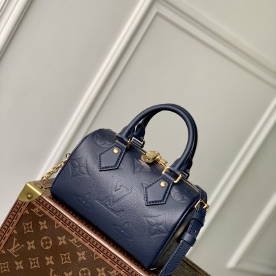 Louis Vuitton - Speedy Bandoulière 20 Handbag M58953 Deep Blue Monogram Empreinte Leather
