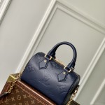 Louis Vuitton Speedy Bandoulière 20 M58953 Deep Blue Monogram Empreinte Leather Handbag