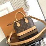 Louis Vuitton Nano Alma Handbag in Monogram Canvas with Leather Trim