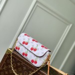 Louis Vuitton Wallet On Chain Ivy M14239 Cherry Murakami Re-edition Monogram Canvas