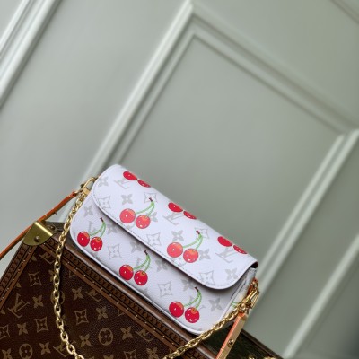 Louis Vuitton - Wallet On Chain Ivy M14239 Cherry Murakami Re-edition Monogram Canvas