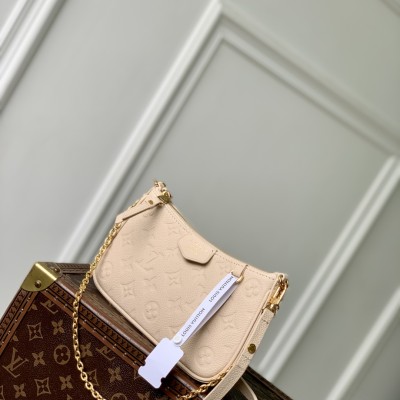 Louis Vuitton - Easy Pouch M14421 Sand White Monogram Leather Replica