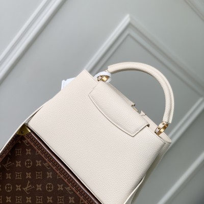 Louis Vuitton - Capucines Handbag M25087 White Taurillon Leather (Mini, Small, Medium)