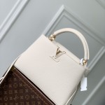 Louis Vuitton Capucines M25087 White Taurillon Leather Handbag Mini Small Medium