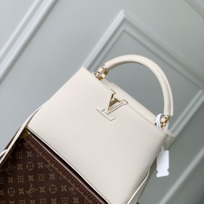 Louis Vuitton - Capucines Handbag M25087 White Taurillon Leather (Mini, Small, Medium)