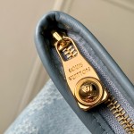 Louis Vuitton Nevereverfull Tote Bag N00198 in Damier Denim 3D Cotton Canvas with Leather Trims