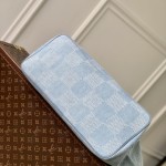 Louis Vuitton Nevereverfull Tote Bag N00198 in Damier Denim 3D Cotton Canvas with Leather Trims