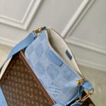 Louis Vuitton Pochette Accessoire XL N00204 Damier Denim 3D Cotton Canvas