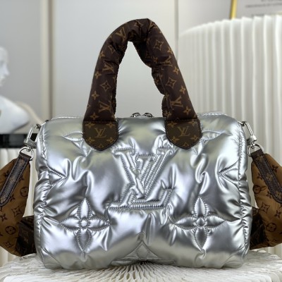 Louis Vuitton - Speedy Bandoulière 25 Silver Econyl Sustainable Tote Bag M59009