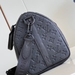 Louis Vuitton Keepall 35 Monogram Shadow Leather Travel Bag with Matte Metal Hardware