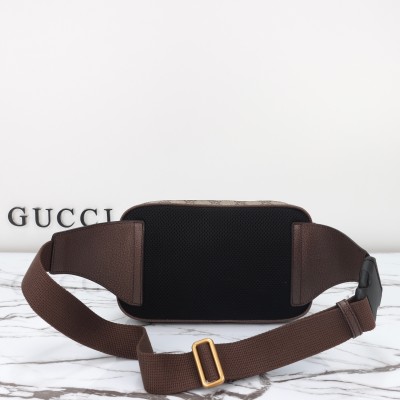 Gucci - 574796 Beige Brown Original Leather Shoulder Bag Premium Replica