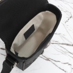 Gucci 760235 Black Embossed GG Leather Bag