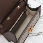 Gucci 696180 Apricot-Brown & Oat Beige Leather Shoulder Bag